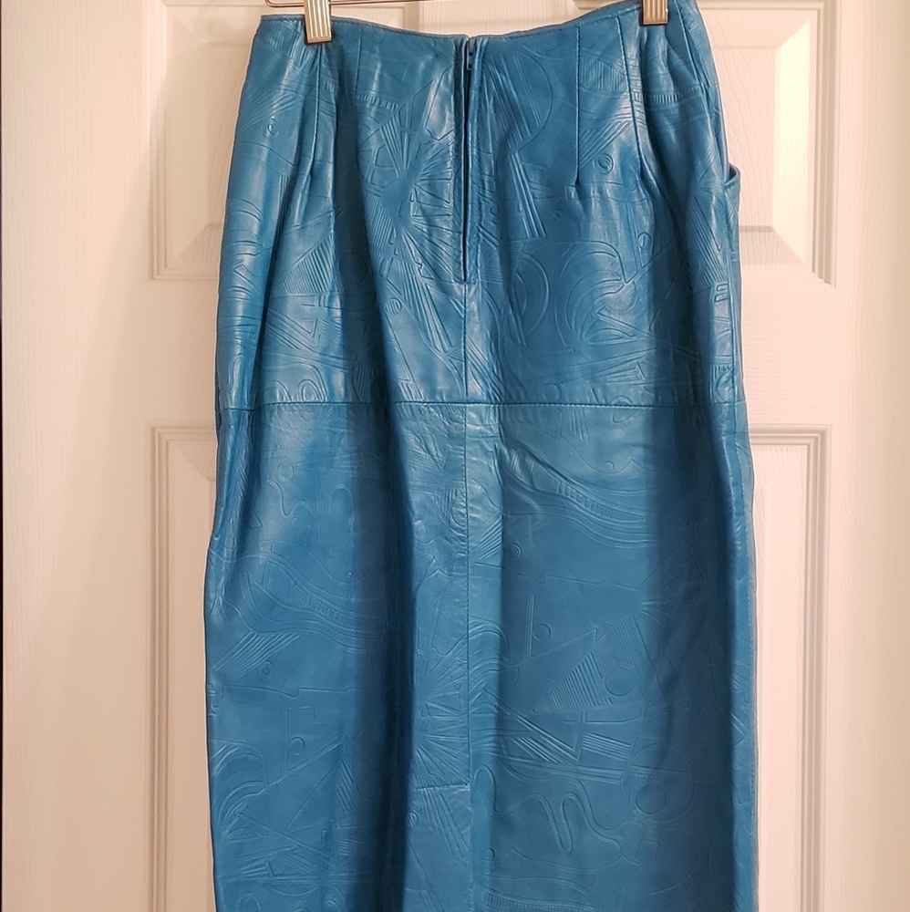 Alicia Herrera authentic turquoise leather skirt